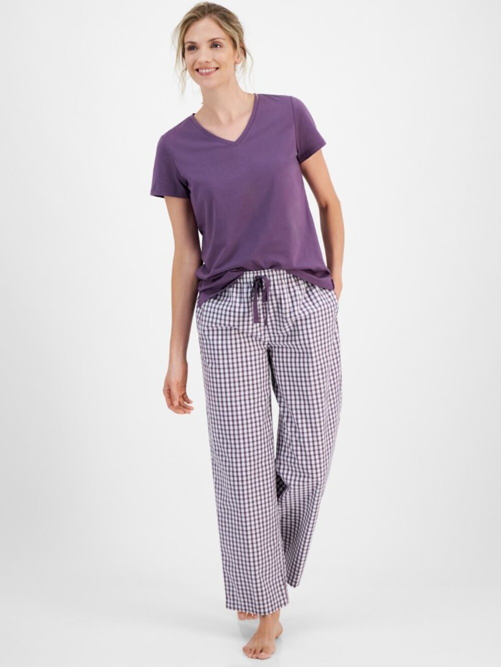 #2191 Charter Club Women's Woven Drawstring Pajama Pants - Country